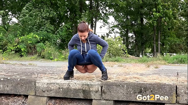Got2pee Brings Another Desperately Peeing Girl In Denim Blue - Featuring Big Puddle thumbnail