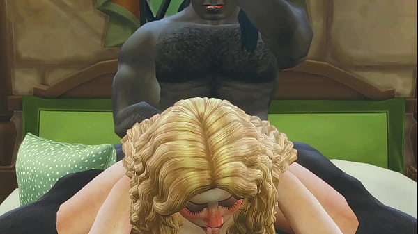 Sims 4 monster cock deep in cute blonde pussy