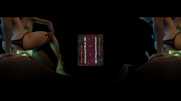 Vreal 18k double penetration green glowing strapon ffm