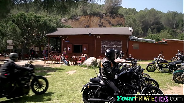 Spitroasted eurobabe getting DP fucked