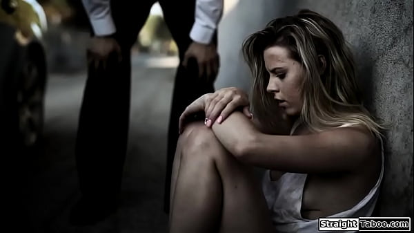 Rich man takes a homeless teen to his house and asks her to let him fuck her in exchange of petite virgin girl is banged rough and facefucked