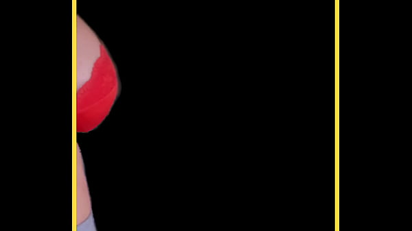 Milf wears red lace lingerie