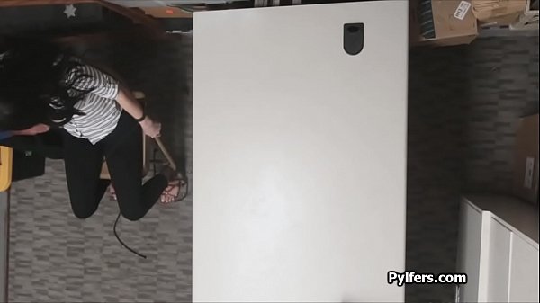 Raven_haired teen thief bends over for cock