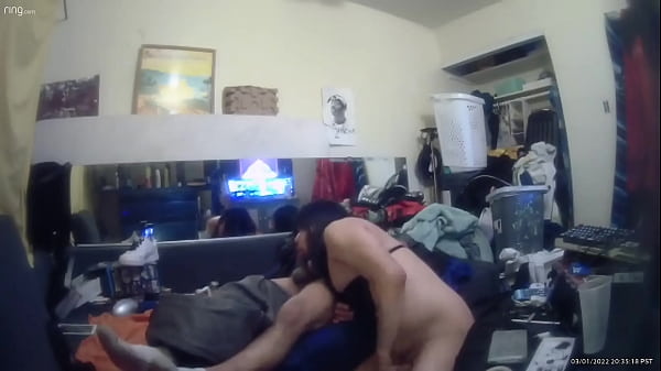 Trans super star &quotthe brat&quot brown sucks off the yard worker on hidden cam in the guest bedroom