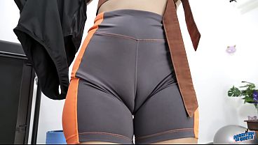 Round Marshmallow Butt, Puffy Nipples, Cameltoe! Amazing Slut! 
