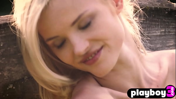 Stunning blonde chick with nice small tits Zazie passion_posed outdoor