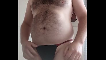 Stripping into my thong