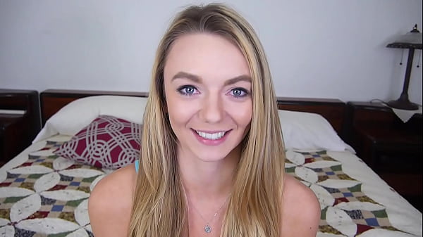 MAE Cute Blonde Blue Eyes 19 YO POV Blowjob and HUGE Cum Load Facial! 