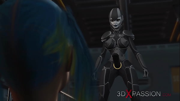 Play MP4 - Sci-fi female android fucks a horny girl with a strapon in the spaceship