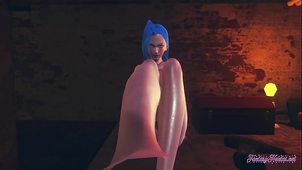 League Of Legends Hentai - Jinx Pov Footjob thumbnail