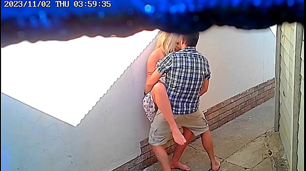 Daring couple caught fucking in public on cctv camera 