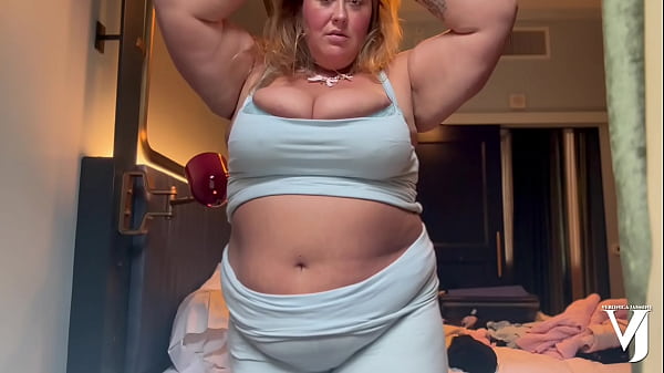 TEASER huge naturals with soft BBW belly solo 