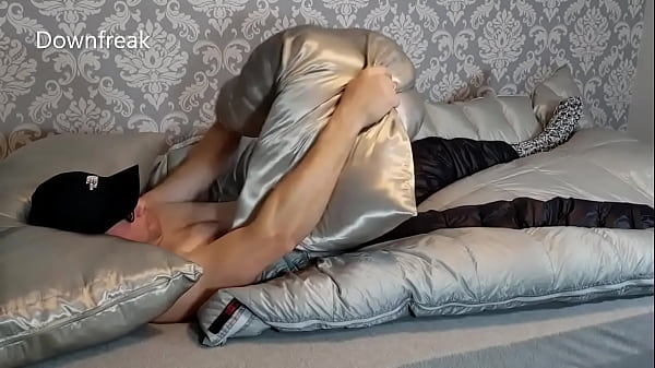 Play MP4 - Downfreak has a Down Jacket fetish&period; He Humps Satin Pillows and Down Comforter&period;