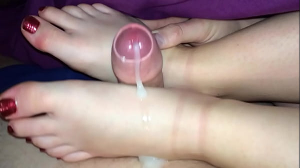 Footjob quick GF footjob after night out whilst shes