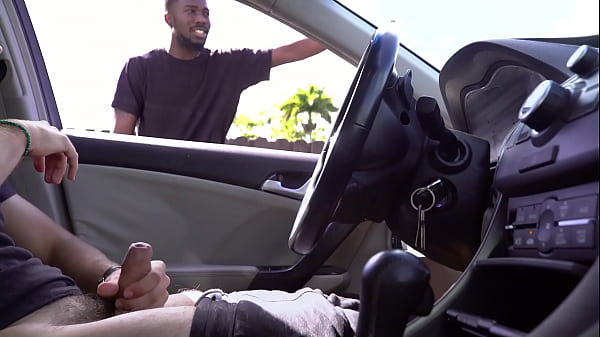 While Outdoors, This Guy Masturbates In His Vehicle And Then Is Watched By A Black Dude thumbnail