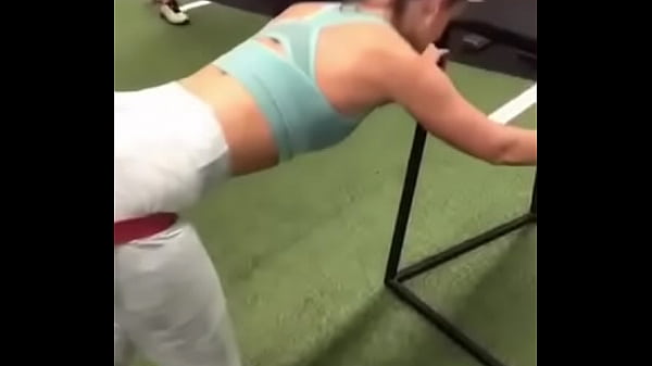 SexyBrunette Girl in yoga pants working out