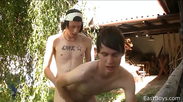 Village Boys - Outdoor Bareback Fuck - Aiden and his Buddy