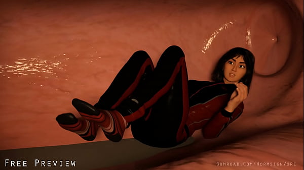 Vore woman eaten by dragon