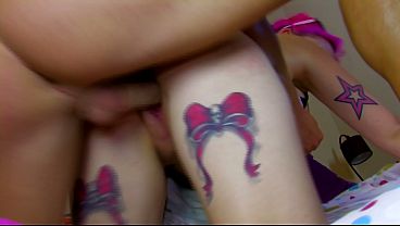 Young Girl With Fuchsia Hair Gets Fucked To Exhaustion thumbnail