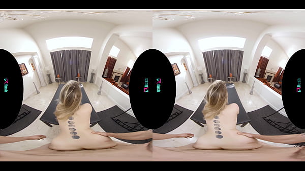 Beautiful blonde with a tight little body rides your big cock in virtual reality 