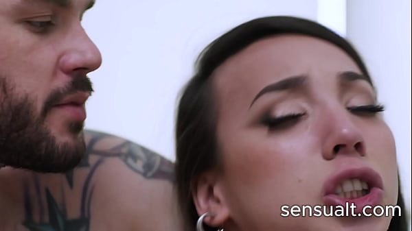 Lovely tranny girl gives wet blowjob and gets fucked from behind in her office 