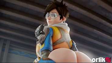 Tracer Overwatch Porn &ndash_ Blowjob, Anal Fuck & Gets Fucked by 3 Guys While Playing Game