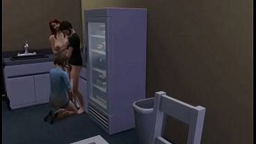 Nonton Sims 4 - Dude Does A Couple Of Girls In His Kitchen thumbnail