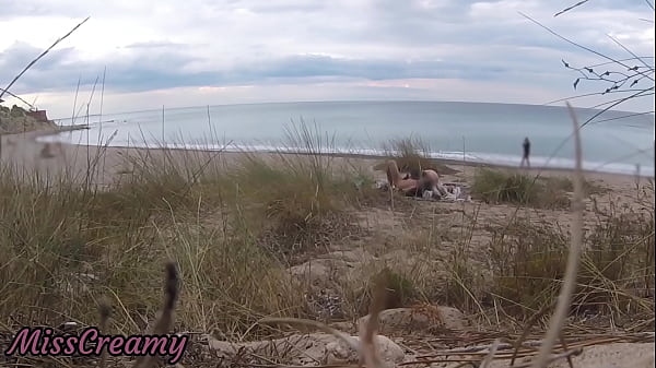 French teacher Slut Blowjob Amateur on Nude Beach public front stranger with_Cumshot_MissCreamy