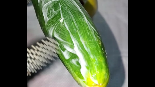 Tiny petite orange gets pounded by cucumber 