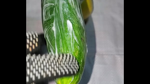 Tiny petite orange gets pounded by cucumber 