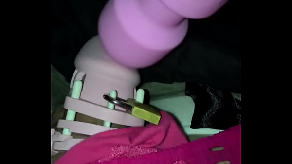 Sissy Sasha playing in chastity 