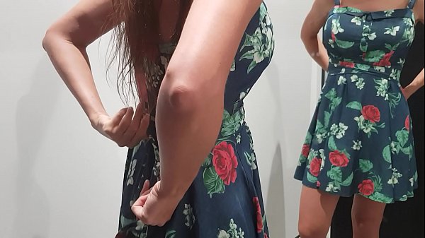 Changing in the fitting room and having fun with my pussy 