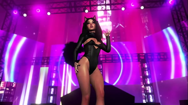 Playful shameless furry in sexy black corset shows off her sweet body 