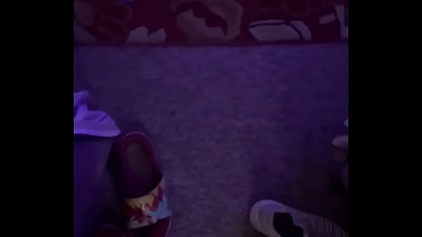 Stroking his BBC for the camera while walking around the house 