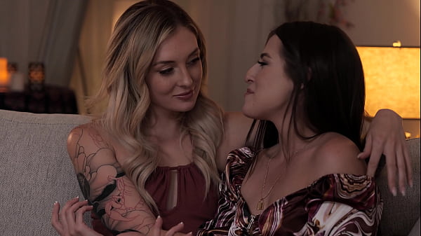 Stunning Blonde Charlotte Sins Has Intense Lesbian Sex Session With Aubree Valentine thumbnail