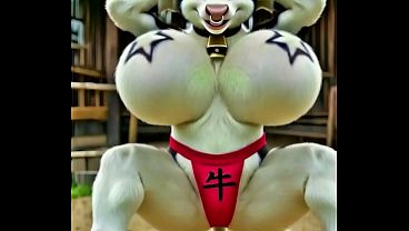 メスケモのウシによるおっぱいダンス 