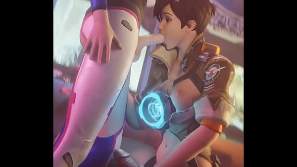 D.va and Tracer have long and intense sex 