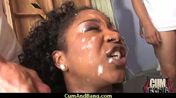 Ebony cumslut gets multi facial in gangbang 27