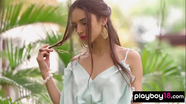 Petite Gloria Sol introducing her big boobs outdoor 