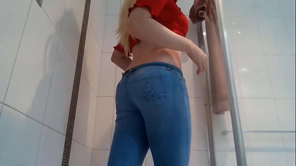 Play MP4 - Clothed Sissy Femboy Takes Shower