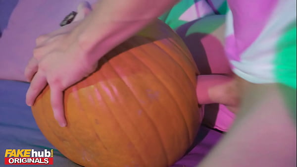 Play MP4 - Fakehub Originals - Teen at Halloween College house party sneaky pumps a pumpkin before hot sexy Thai girl in cosplay leaves the party to offer up her tight wet pierced pussy