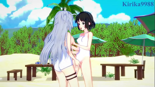 Miku Kohinata and Laura_Bodewig_lesbian_play Symphogear_InfiniteStratosHentai