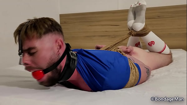 Henrique Becker hogtied and ballgagged struggling alone in the motel_room PREVIEW