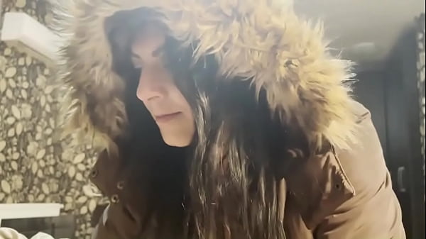 Preview milfycalla a lot of cum on brown fur hooded puffer jacket 172 i really like to suck cock while wearing brown fu 