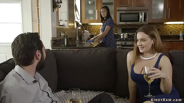 Husband Tommy With Big Cock Fucks Deep Throat Brunette Submissive Wife Kendra Spade Then Welcomes Her Huge Boobs Stepsister Natasha Nice thumbnail