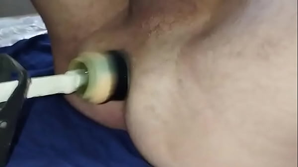 The very fast friction of the fucking machine on my prostate is milking me dry 