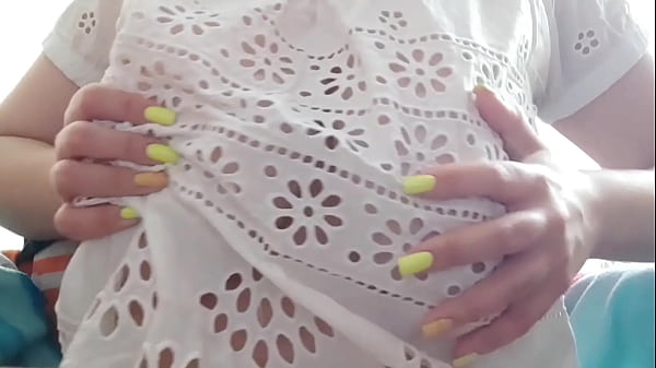 My cute stepsister playing with her huge_tits after school