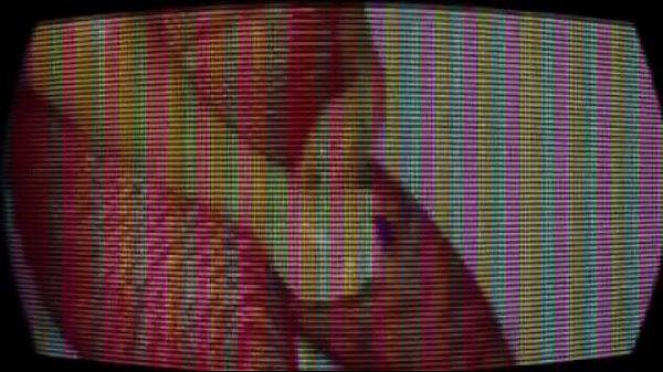 Lady in red with purple vibrator