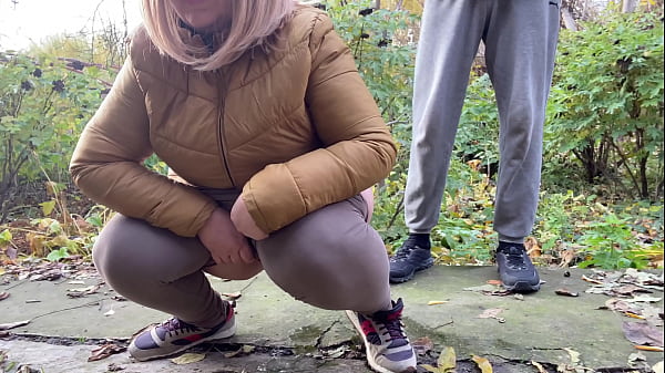 Sexy MILF with a huge ass pisses with her panties off and squirts all over you 