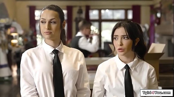 Big tits trans Khloe Kay finds her coworker likes girls and they kiss.The tgirl licks her pussy and the petite girl sucks her cock.Then she fucks her 